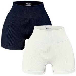 2 pairs ribbed biker shorts